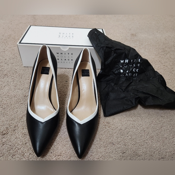 White House Black Market Holly Leather Stiletto Pump - Picture 3 of 9